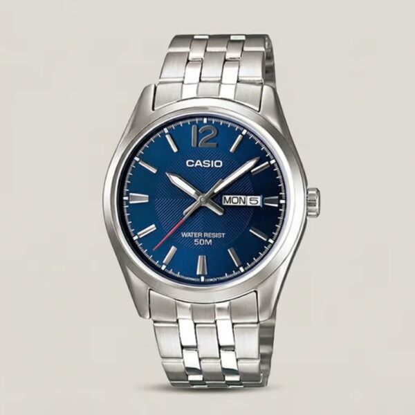 Casio MTP-1335D-2AV silver stainless band & blue dial men's quartz watch