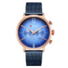Curren 8313 blue mesh steel chain & blue chronograph dial men's classical watch
