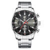 Curren 8351 silver stainless steel chain & black chronograph dial men's dress watch