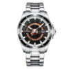 Curren 8359 silver stainless steel chain & black analog dial gent's standard watch