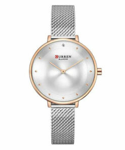 Curren 9029 silver mesh chain round analog dial ladies dress wrist watch