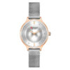 Curren 9036 silver mesh steel chain & silver analog dial ladies dress watch