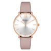 Curren 9040L pink leather band & silver analog dial ladies fashion watch
