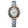 Curren 9080 grey leather band & grey analog dial ladies standard watch