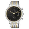 Citizen AN3614-54E two tone stainless steel band black chronograph dial dress watch