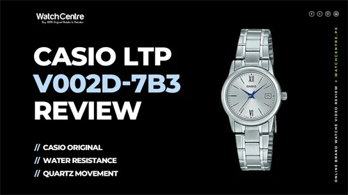 Casio LTP-V002D-7B3 silver stainless steel chain round analog dial ladies wrist watch video review
