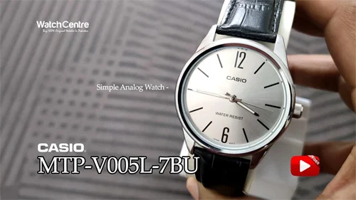 Casio MTP-V005L-7B black leather strap silver simple analog dial men's hand watc watch review