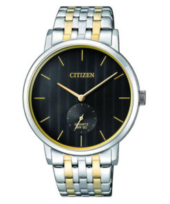 Citizen BE9174-55E two tone stainless steel chain black analog dial men's dress watch