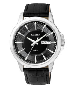 Citizen BF2011-01E black calf leather strap round analog dial men's wrist watch