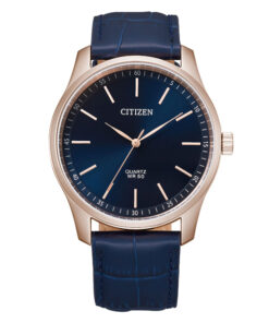 Citizen BH5003-00L blue calf leather strap round analog dial men's quartz watch