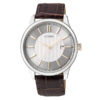 Citizen BI1054-04A brown calf leather strap silver analog dial men's dress watch