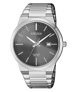 Citizen BI5060-51H silver stainless steel chain black analog dial men's wrist watch