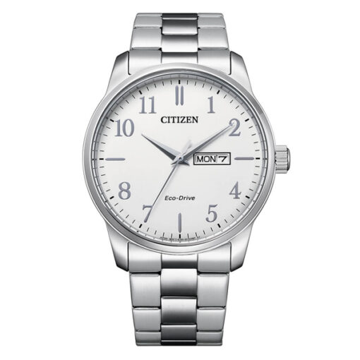 Citizen BM8550-81A silver stainless steel chainwhite numeric dial men's eco-drive wrist watch