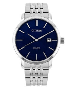 Citizen DZ0040-51L silver stainless steel chain blue simple analog dial men's quartz wrist watch
