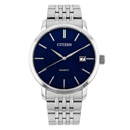 Citizen DZ0040-51L silver stainless steel chain blue simple analog dial men's quartz wrist watch