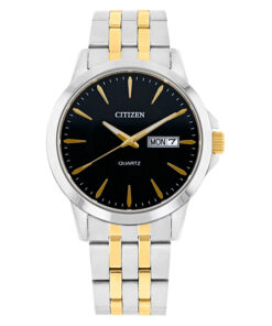 Citizen DZ5004-57E two tone stainless steel chain black analog dial men's gift watch
