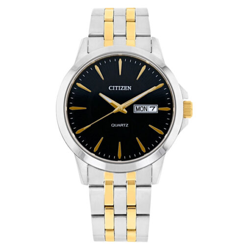 Citizen DZ5004-57E two tone stainless steel chain black analog dial men's gift watch