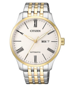 Citizen NH8354-58A two tone stainless steel chain white roman dial men's automatic dress watch