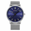 Curren 8233 silver mesh steel chain blue analog dial men's wrist watch