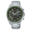 Casio Edifice EFV-600D-3CV silver stainless steel & green dial men’s standard chronograph watch