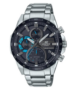 Casio Edifice EQS-940DB-1BV silver stainless steel & black chronograph dial solar power men’s wrist watch