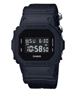 Casio-G-Shock-DW-5600BBN-1 black resin band square shape digital dial men's sports watch