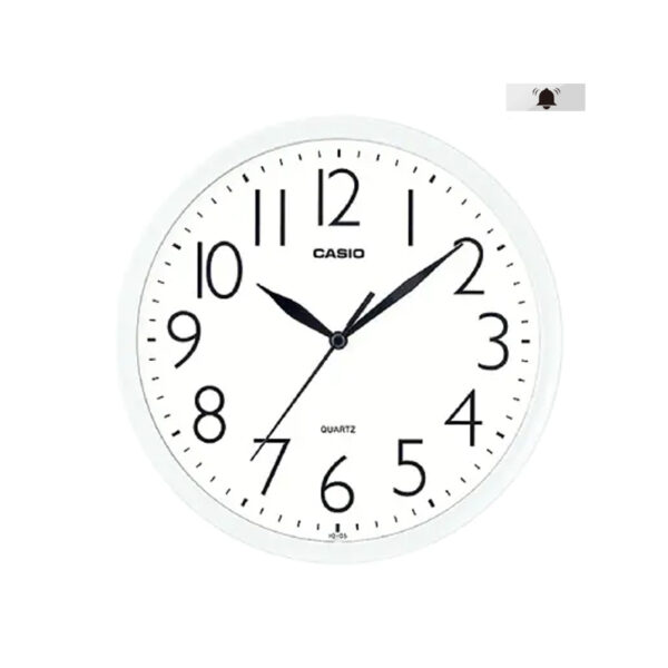 Casio IQ-05-7D white resin case analog numeric dial wall clock
