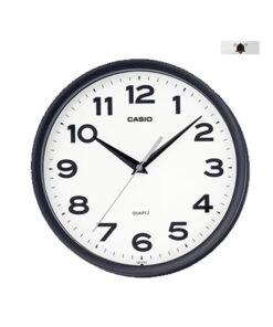 Casio IQ-151-1D black resin case white analog numeric dial simple wall clock