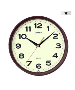 Casio IQ-151-5 black resin case brown analog numeric dial simple wall clock