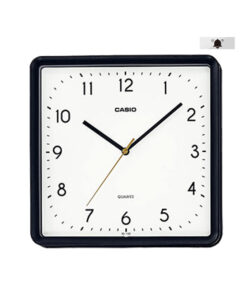 Casio IQ-152-1 black resin case white square analog numeric dial wall clock