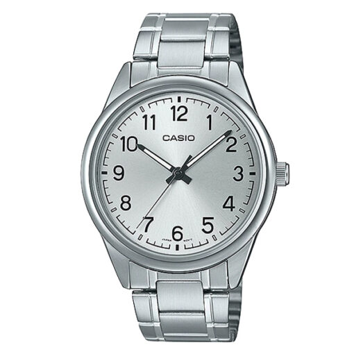Casio MTP-V005D-7B4 silver stainless steel chain & silver analog dial men’s standard watch