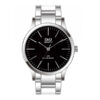 Q&Q C212J202Y silver stainless steel chain & black analog dial men's dress watch