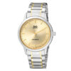 Q&Q Q946J400Y two tone stainless steel chain golden analog dial men's gift watch