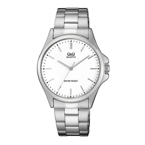 Q&Q QA06J201Y Silver Chain White Analog Dial Wrist Watch