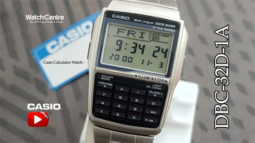 Casio DBC-32D-1AV silver stainless steel chain 8 digits multi-lingual calculator wrist watch review