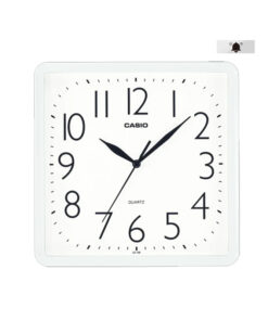 Casio IQ-06-7D white resin case white square analog numeric dial wall clock