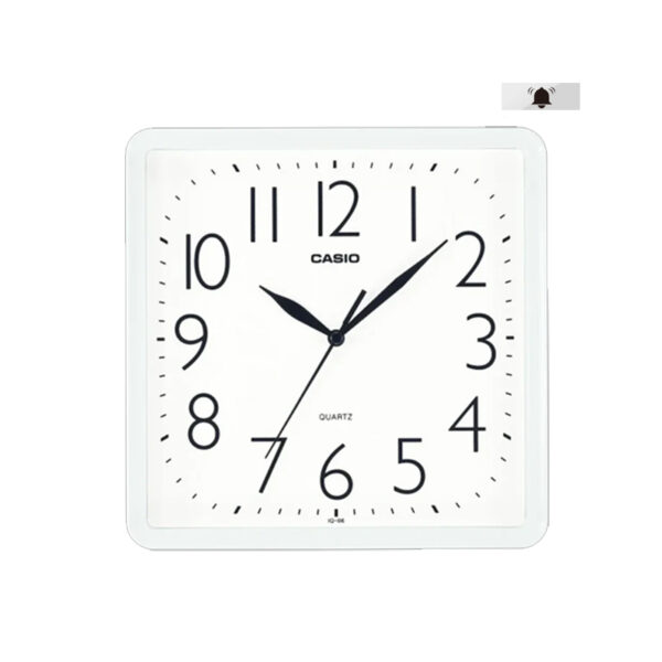 Casio IQ-06-7D white resin case white square analog numeric dial wall clock