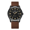 NaviForce NF8024 dark brown leather strap & black analog dial men's stylish watch