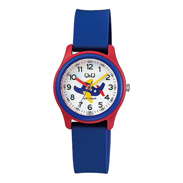 Q&Q VS59J009Y purple resin band & white analog numeric dial girls classic watch