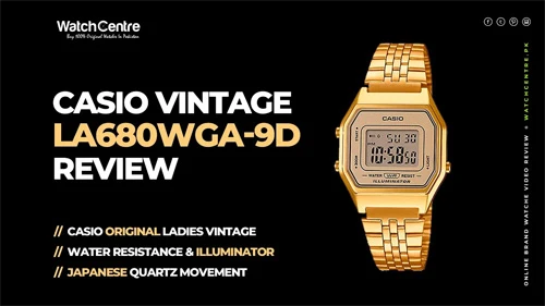 Casio LA-680WGA-9D golden stainless steel chain ladies digital vintage gift watch review
