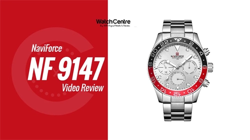 NaviForce 9147 silver stainless steel chain men's multi-hand dial wrist watch video review