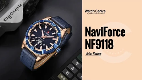 NaviForce-NF9118 blue leather belt men's wrist watch in analog dial review