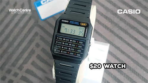Casio CA-53W-1C black resin strap 8 digits calculator watch