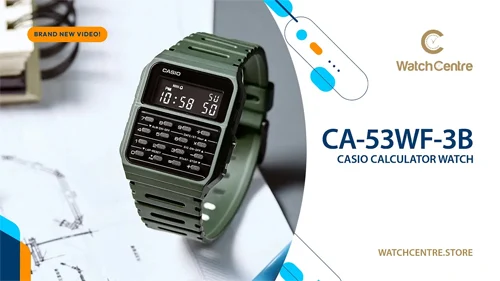 Casio CA 53WF 2B green resin strap 8 digits calculator watch