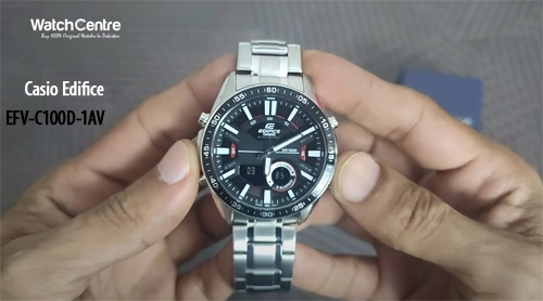 Casio Edifice-EFV-C100D-1AV silver stainless steel chain analog digital combination men's watch review
