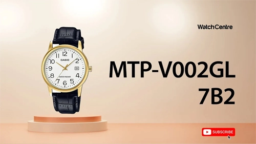 Casio MTP-V002L-7B2 black leather strap white numeric dial men's wrist watch review