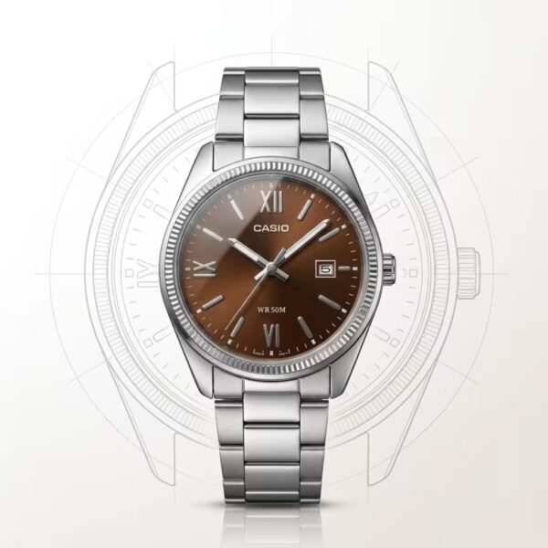 Casio MTP-1302DD-5AV Men's Brown Dial Stainless Steel Watch | Original Casio Pakistan
