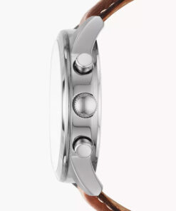Fossil Men's Dress Watch in Blue Chronograph Dial & Brown Strap - Image 3