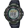 Casio SGW100-3AV rugged digital watch with compass, thermometer, and 200m water resistance – green resin band and dual display.