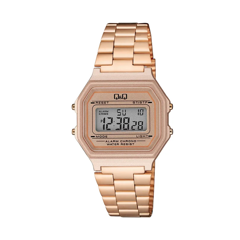 Q&Q G17A-004JY-vintage-digital-rose-gole-bracelet-unisex-wrist-watch